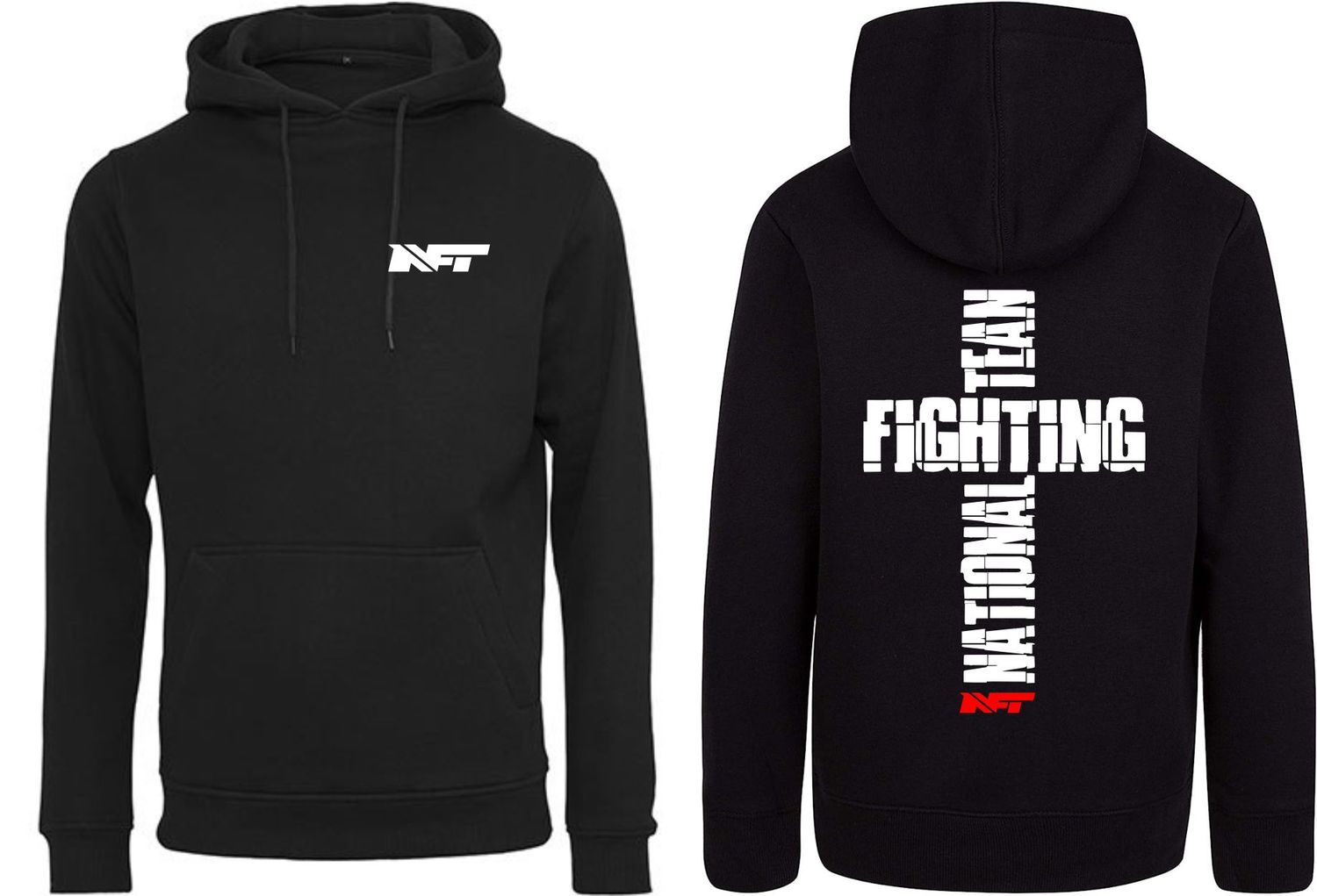 Kinder Hoodie NFT back and front, Farben: Schwarz/Weiss