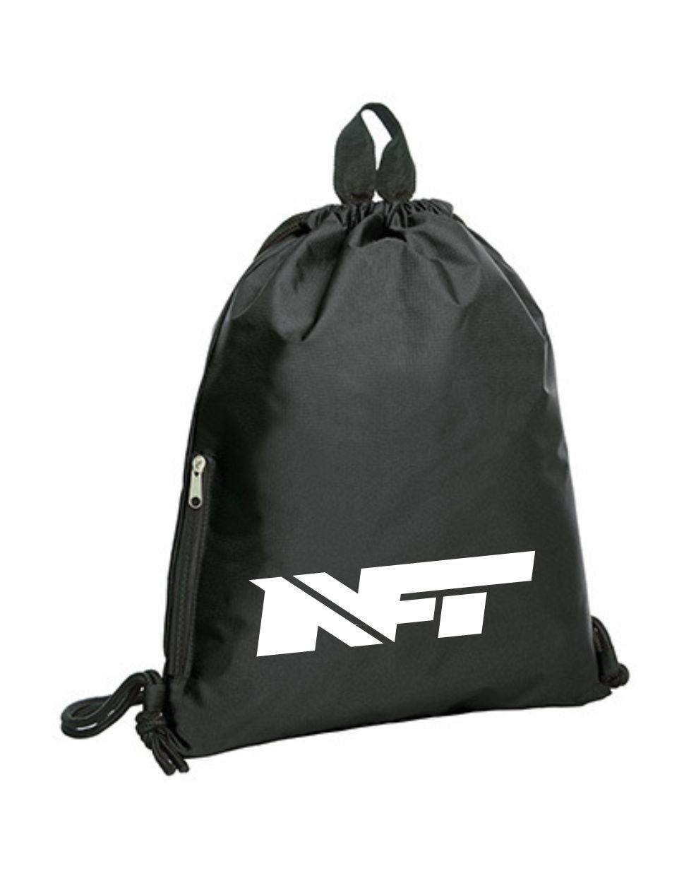 Zuziehbeutel NFT Basic, Farben: schwarz/weiss