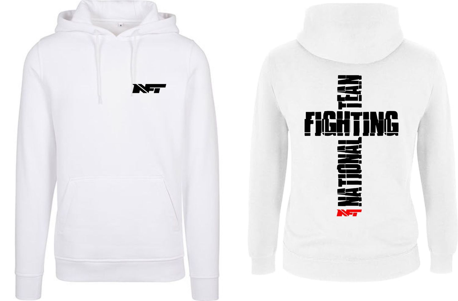 Herren Hoodie NFT back and front, Farben: Weiss