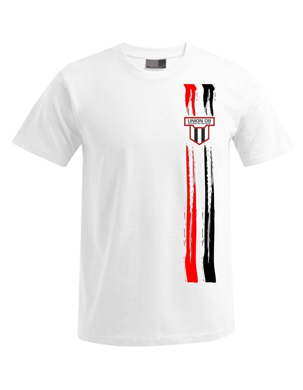 Union 09 Herren T-Shirt   Wappen Stripes, Farben: Weiss