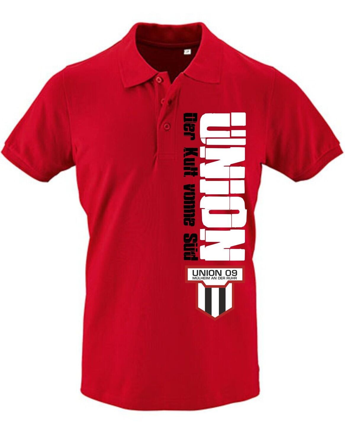 Union 09 Herren Polo UNION Senkrecht, Farben: Rot
