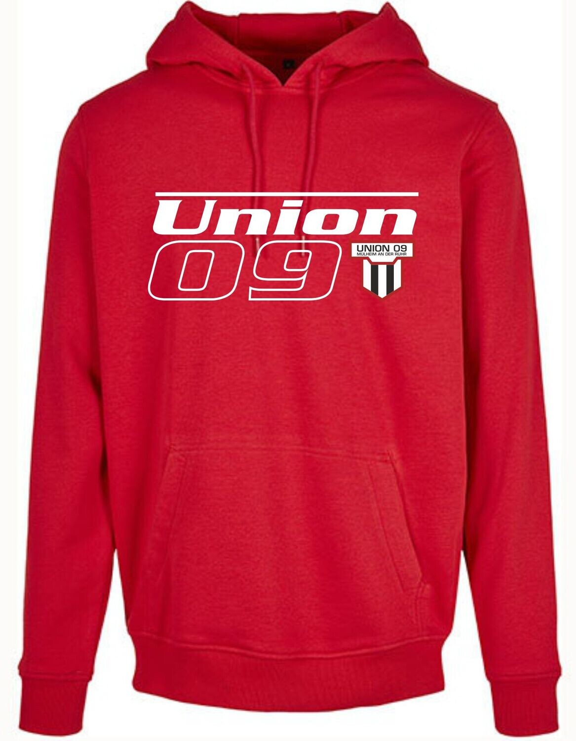 Union 09 Herren Hoodie mit Wappen, Farben: Rot