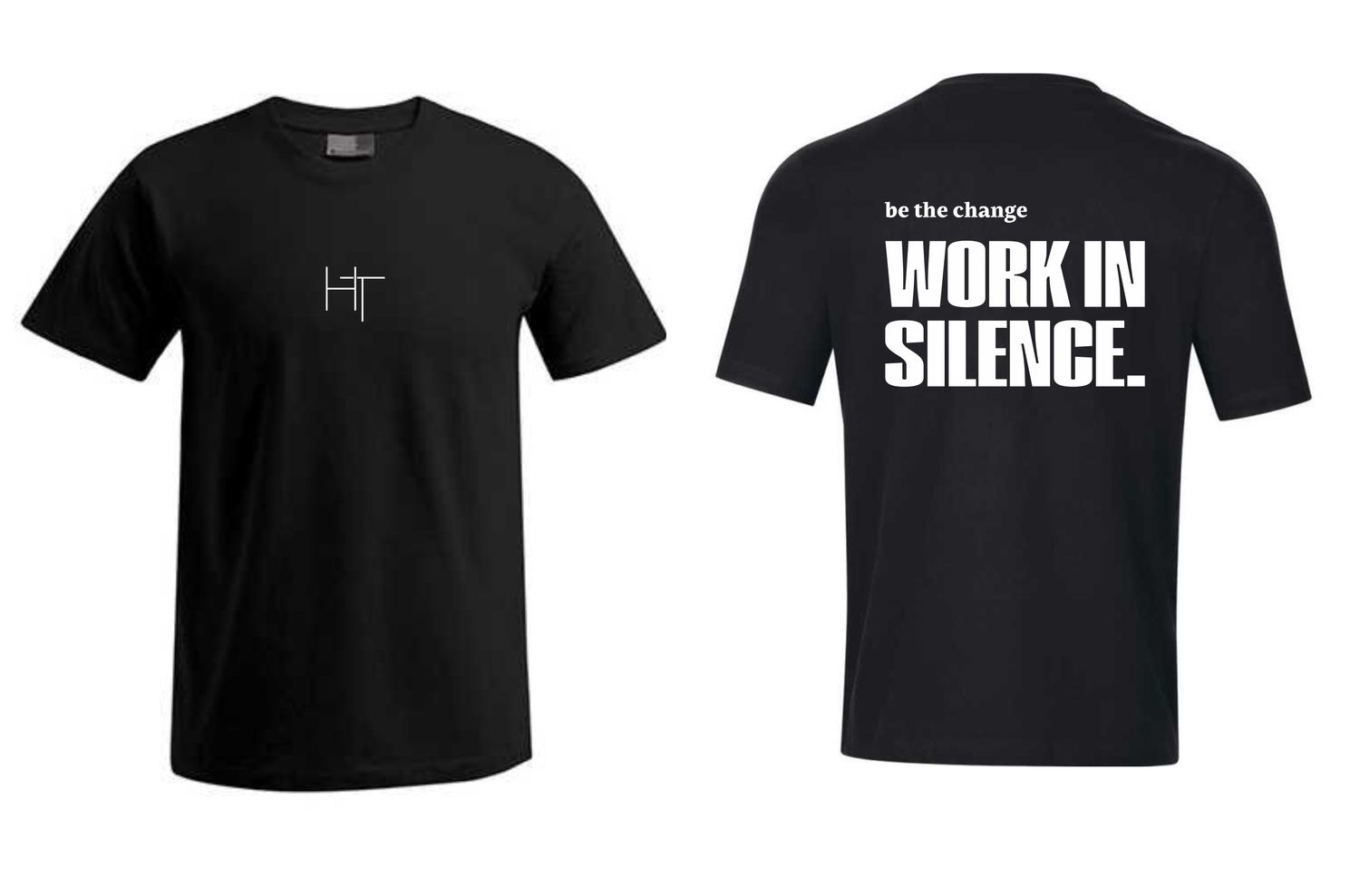 HT Heavy Oversize Tee WORK IN SILENCE, Farben: Schwarz/Weiss