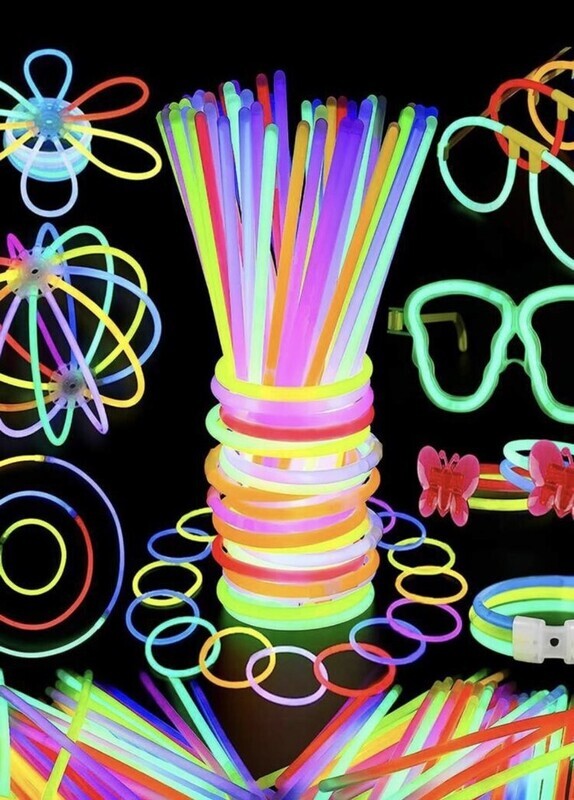 25 GLOW IN THE DARK BRACELETS ASSORTED COLOURS