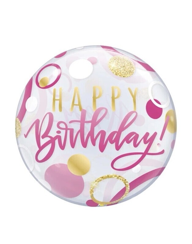 HELIUM PINK BIRTHDAY BALLOON  45CM