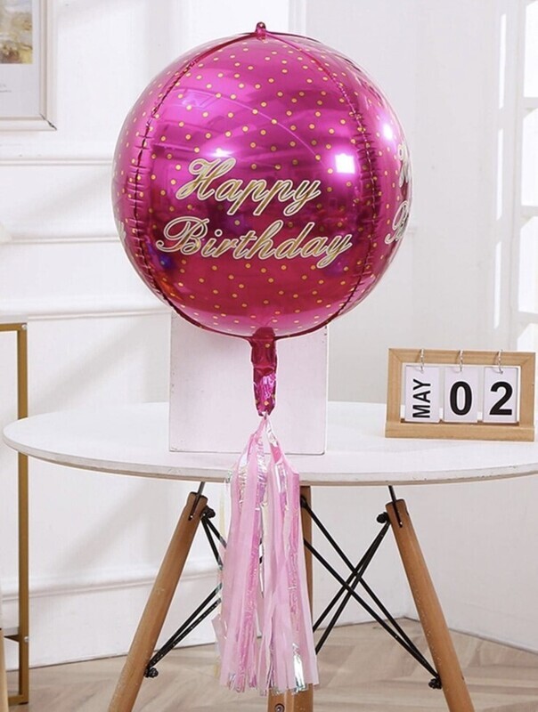 HELIUM FUCHSIA BALLOON WITH TASSEL