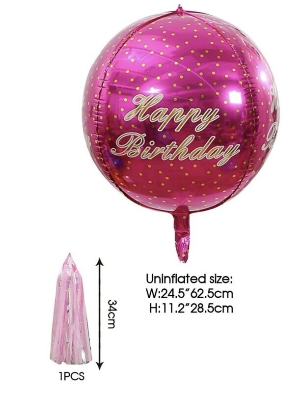 HELIUM FUCHSIA BALLOON WITH TASSEL