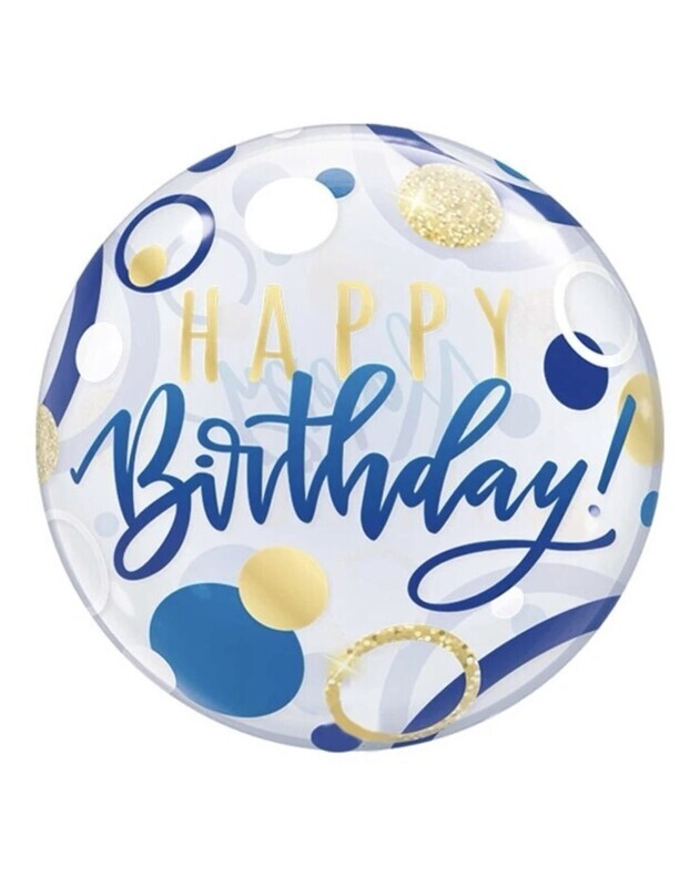 HELIUM BLUE BIRTHDAY BALLOON  45CM
