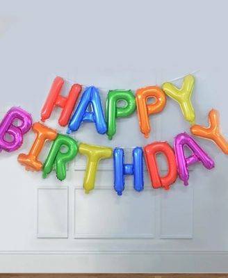 COLOUR MIX FOIL BALLOON BIRTHDAY LETTER BANNER