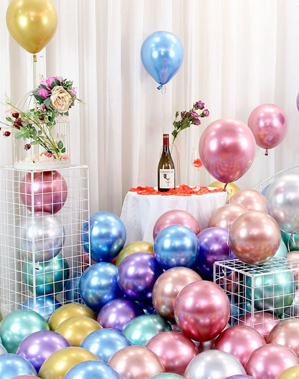 20 AIR-FILLED BALLOONS 25CM VARIOUS COLOURS