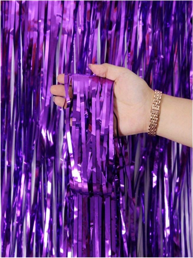 PURPLE FRINGE DOOR CURTAIN 100CM X 200CM