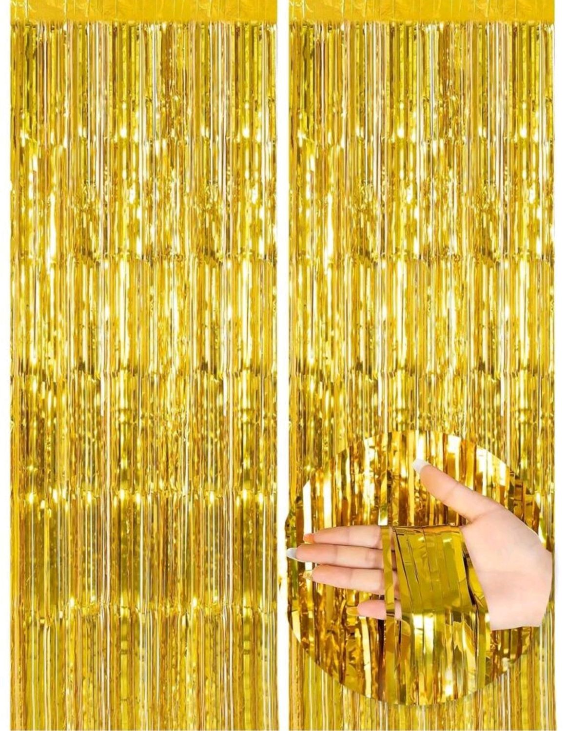 GOLD FRINGE DOOR CURTAIN 100CM X 200CM