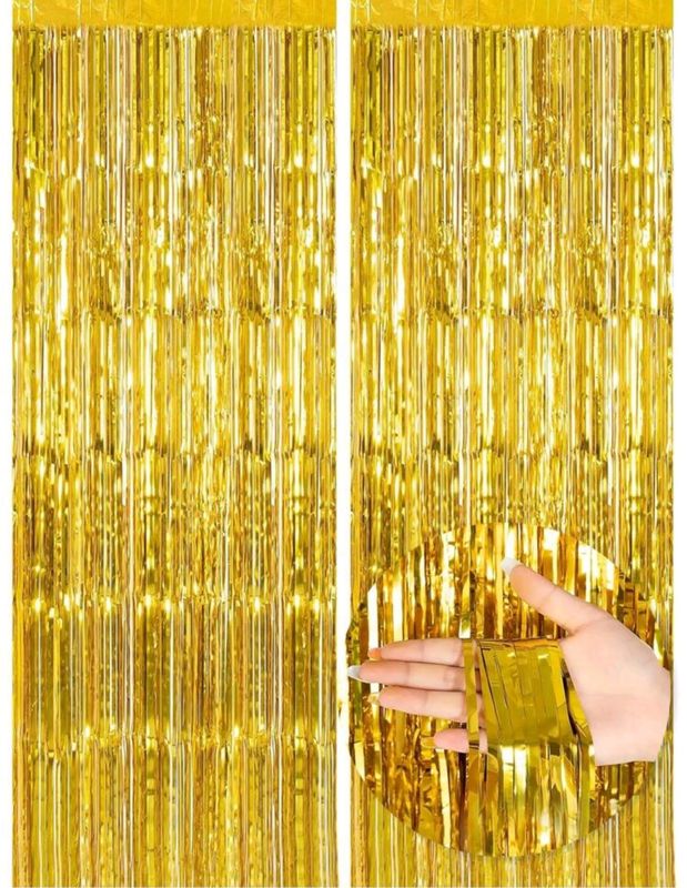 GOLD FRINGE DOOR CURTAIN 100CM X 200CM