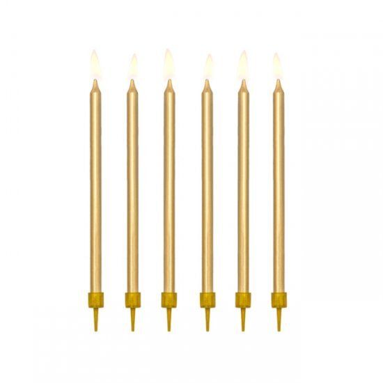 12 CANDLES METALLIC GOLD 12CM