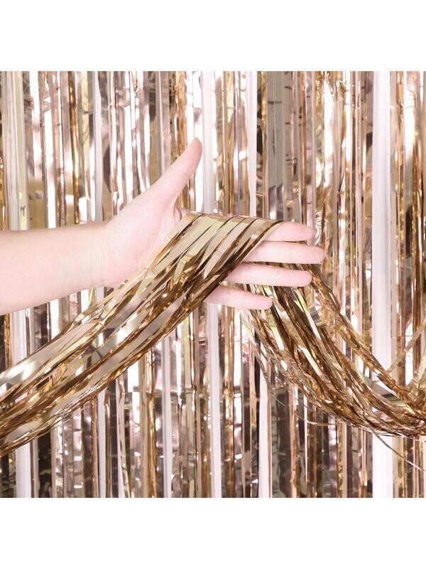 CHAMPANGE FRINGE DOOR CURTAIN 100CM X 200CM
