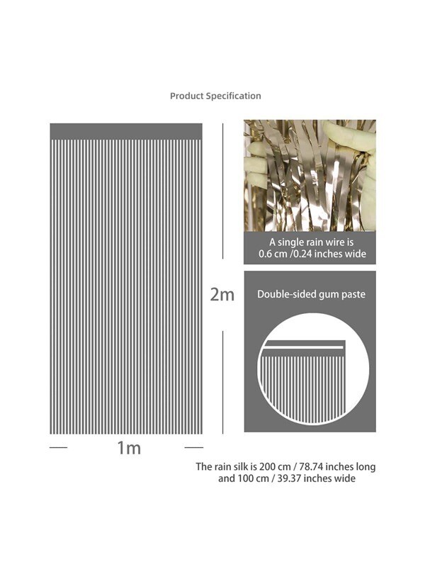 CHAMPANGE FRINGE DOOR CURTAIN 100CM X 200CM