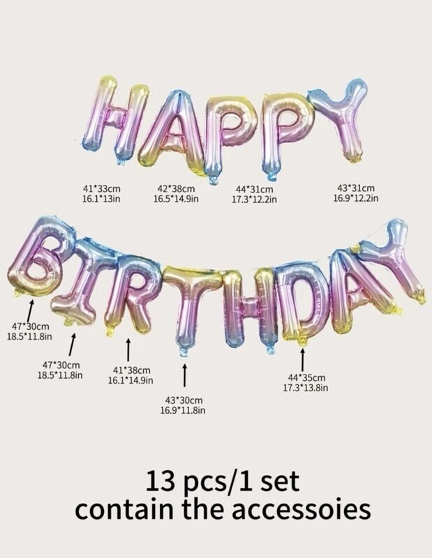 PINK FOIL BALLOON BIRTHDAY LETTER BANNER COLOUR MIX