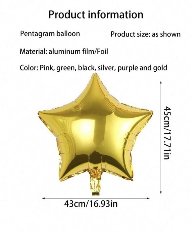 GOLD HELIUM BALLOON STAR 45CM
