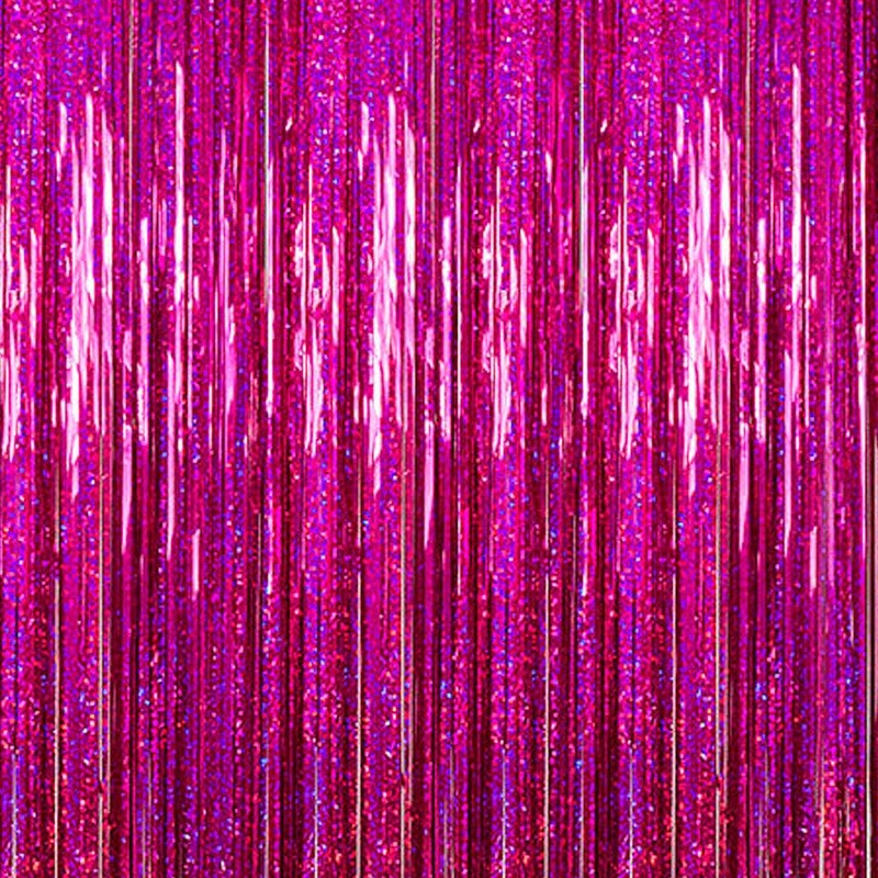 FUCHSIA FRINGE DOOR CURTAIN 100CM X 200CM