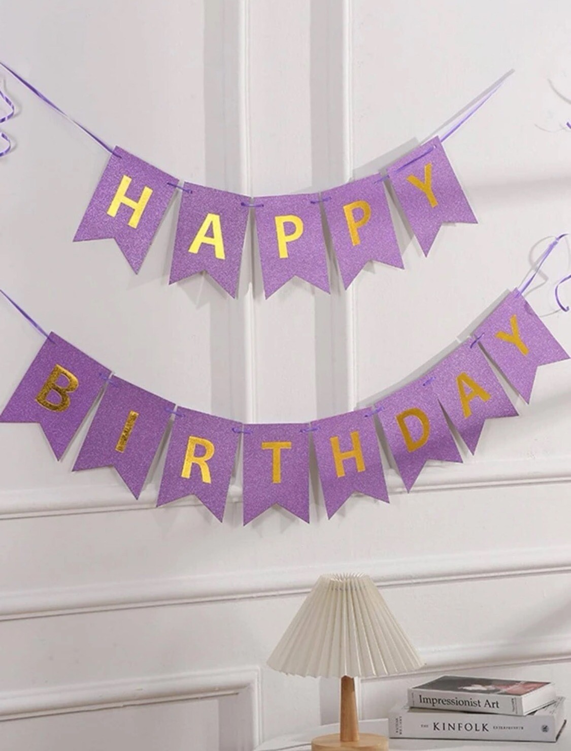 PURPLE PAPER FLAG BANNER
