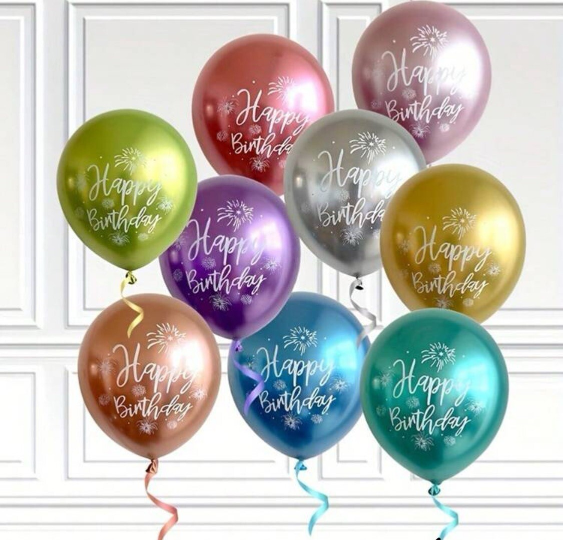 20 AIR-FILLED  BALLOONS 25CM VARIOUS COLOURS