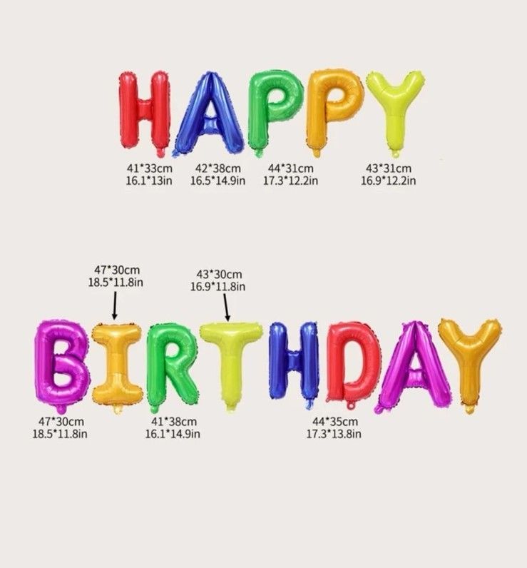 COLOUR MIX FOIL BALLOON BIRTHDAY LETTER BANNER
