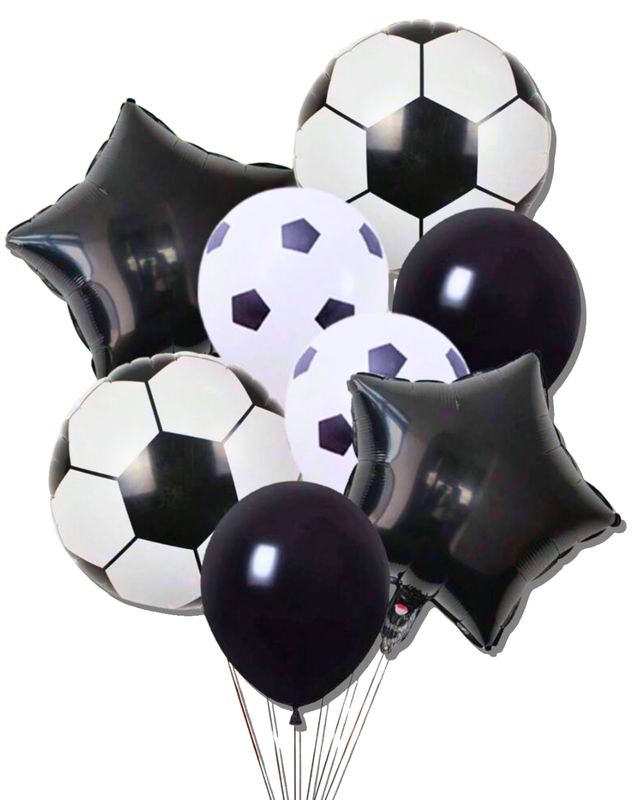 8pcs Soccer Themed Balloon Black &amp; White
