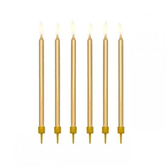 12 CANDLES METALLIC GOLD 12CM
