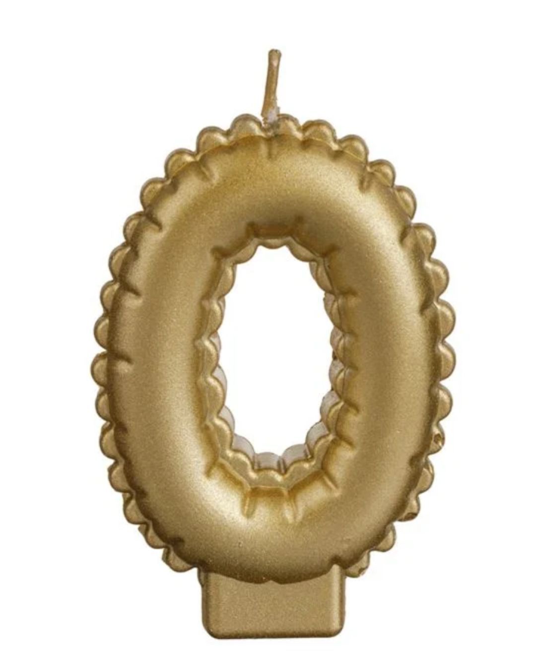 Metallic Gold Number "0" Birthday Candle 5.5x8.5cm