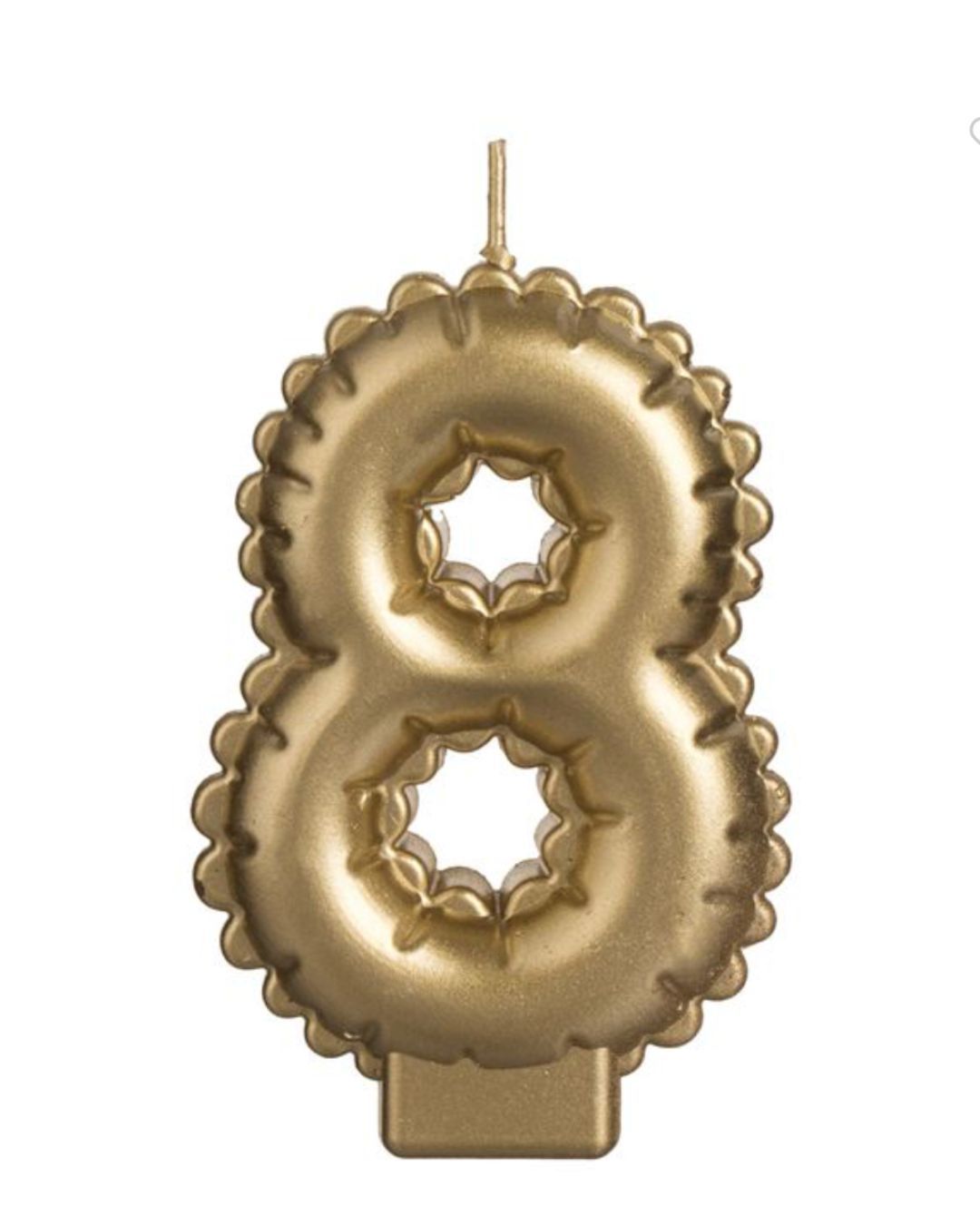 Metallic Gold Number "8" Birthday Candle 5.5x8.5cm