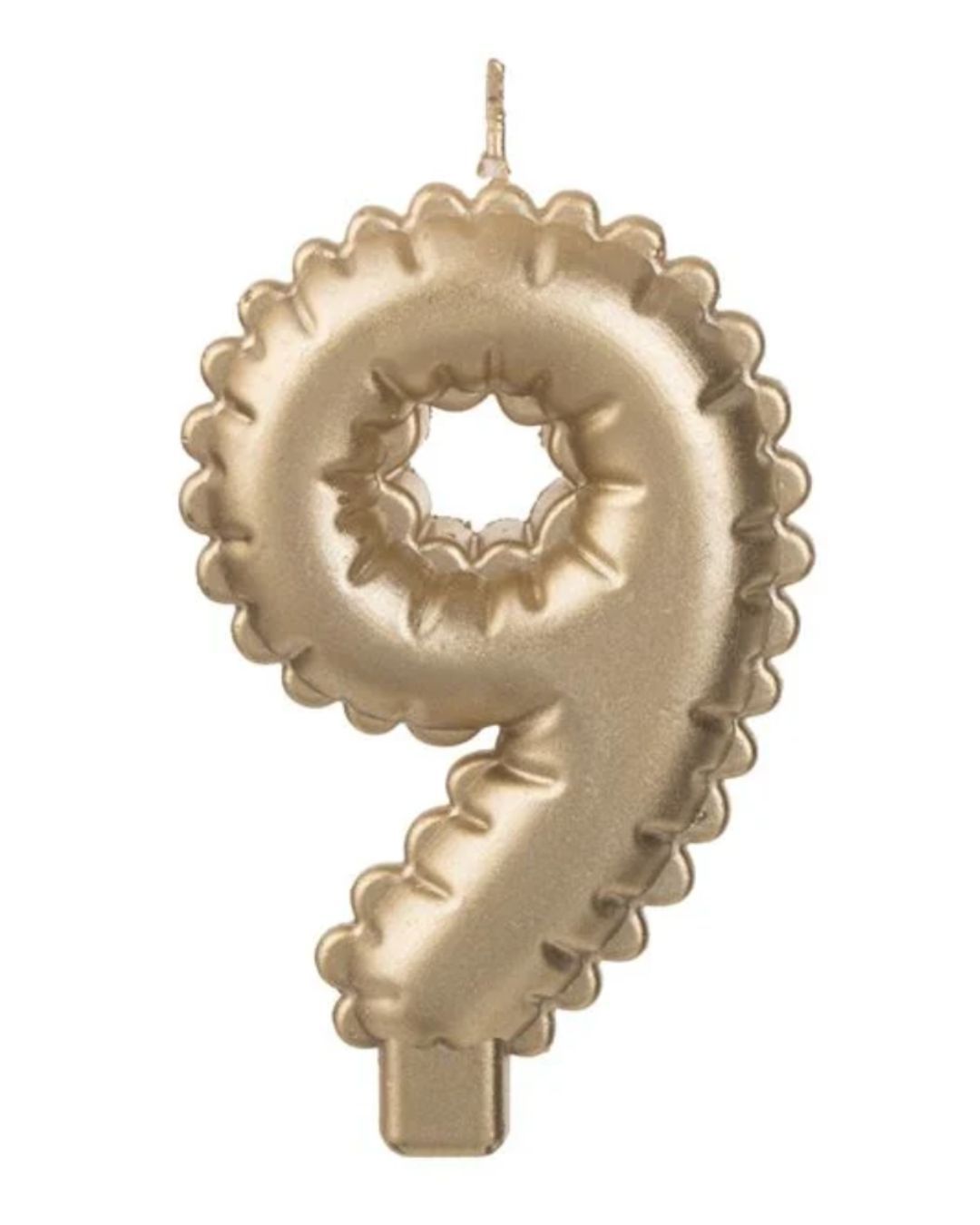 Metallic Gold Number "9" Birthday Candle 5.5x8.5cm