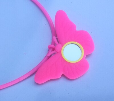 Hot Pink Glow in the dark butterfly necklace