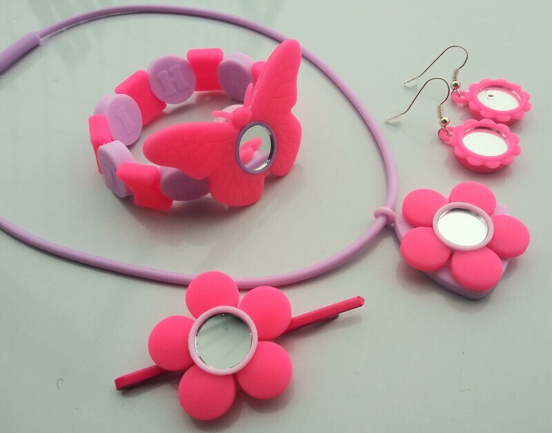 Bright pink glow in the dark set