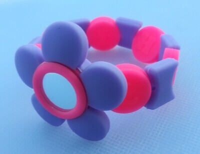 Lavender and hot pink flower bracelet