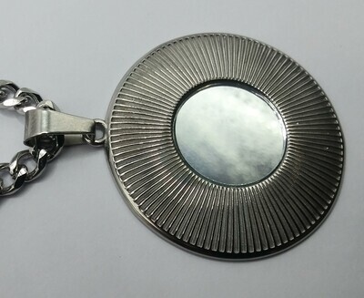 Stainless steel poker chip necklace
