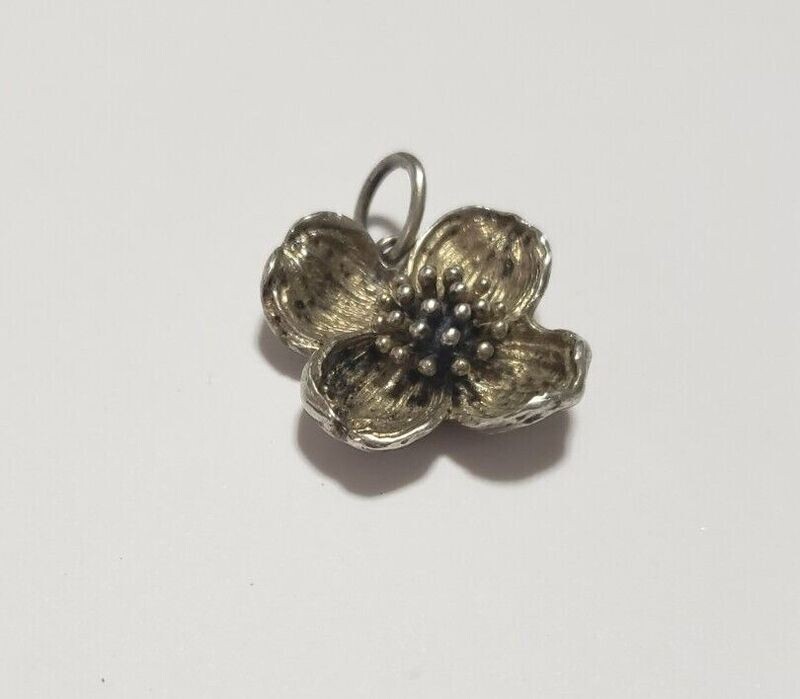 Hand Carved Sterling Silver Hibiscus Flower Pendant ? Solid Large Piece