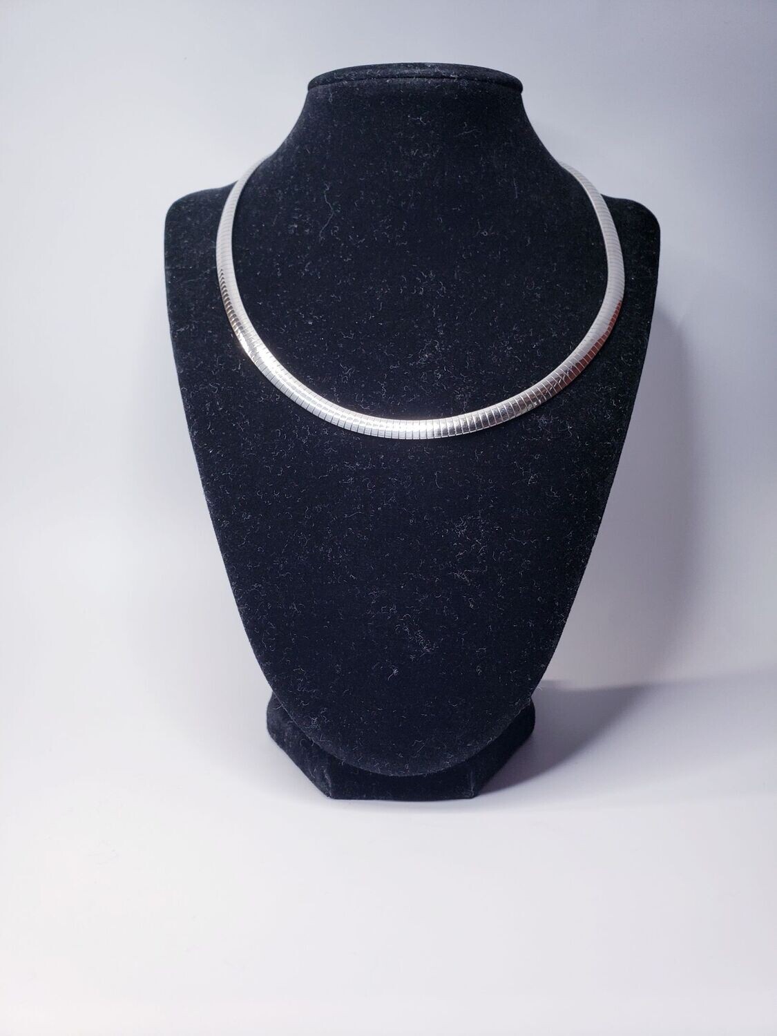 Italian Made Sterling Silver  Omega Style Slide Necklace 16"