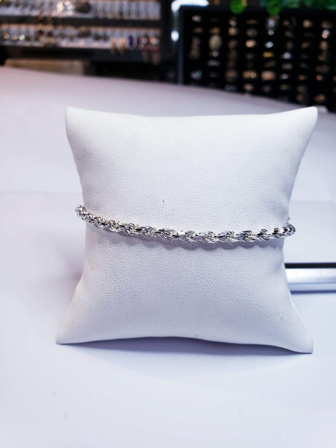 Italian Made Sterling Silver Rope Bracelet 8"