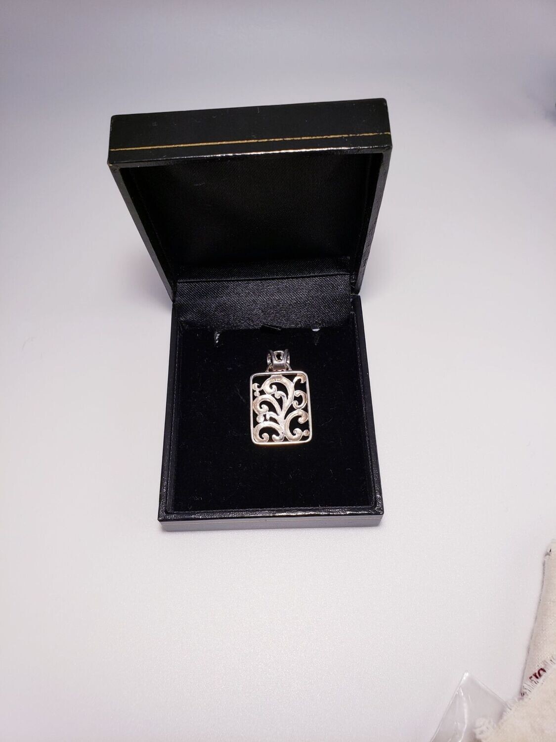 Hand Carved & Engraved Sterling Silver Filigree Tree Of Life Slide Pendant