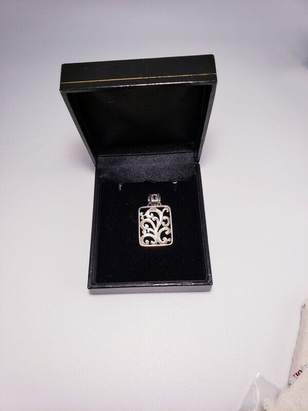 Hand Carved & Engraved Sterling Silver Filigree Tree Of Life Slide Pendant