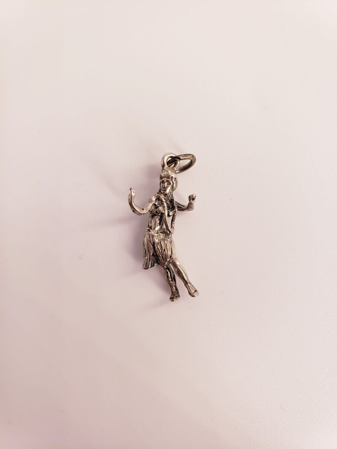 Vintage Hula Dancer/ Hawaiian Style Dancing Girl Sterling Silver Charm Pendant