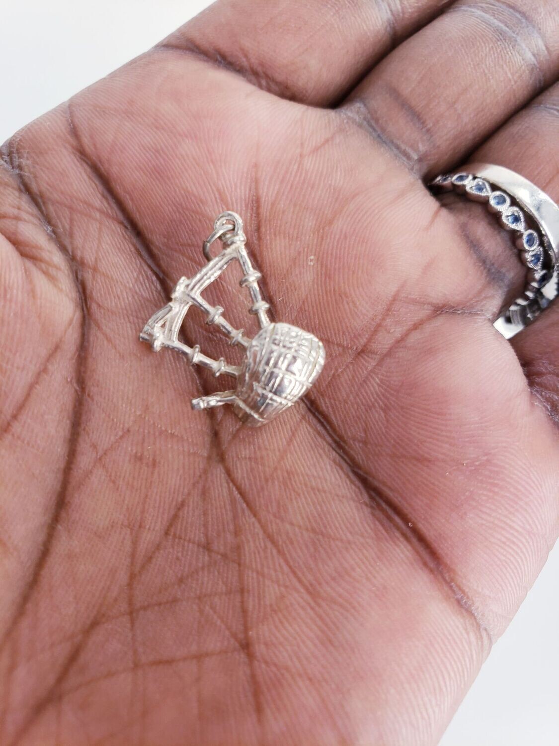 Vintage Irish/Scottish Bagpipe 925 Sterling Silver 3D Charm Pendant