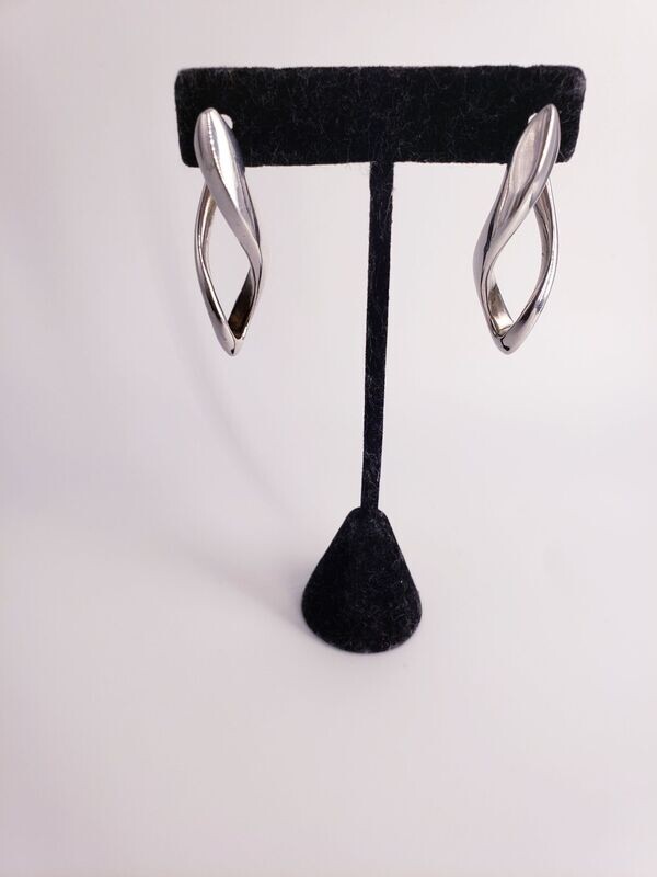 Sterling Silver Mauritius Twisted Hoop Earrings