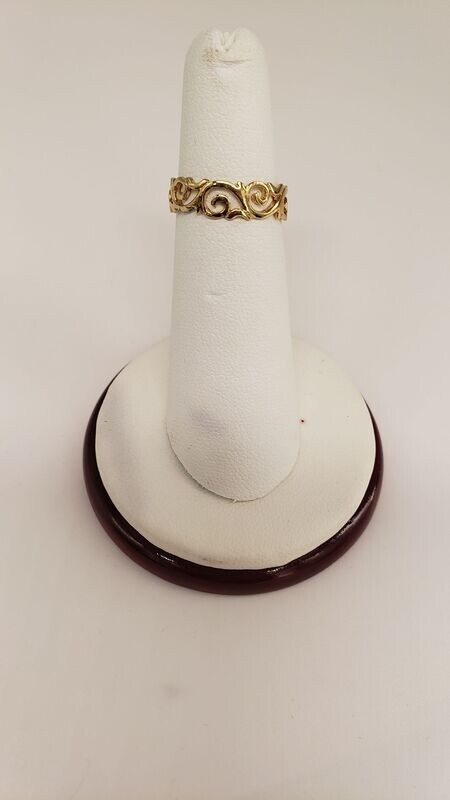 Hand Carved Thai Scroll Work Adjustable Toe Ring Gold Vermeil Over Sterling Silver