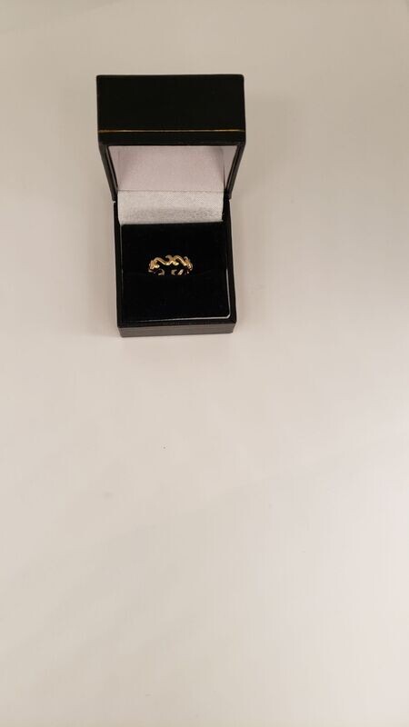 Adjustable "S" Pattern Toe Ring  Gold Vermeil Over Solid Sterling Silver
