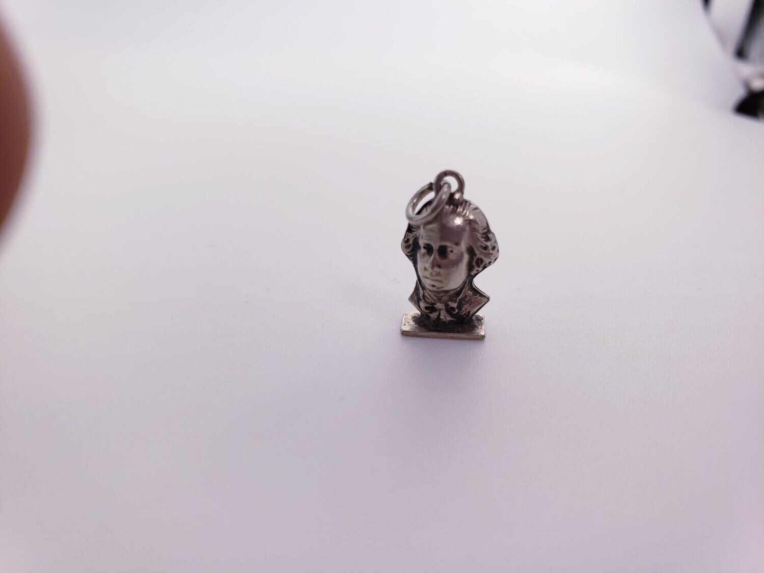 Vintage Engraved George Washington Bust Sterling Silver Charm Pendant