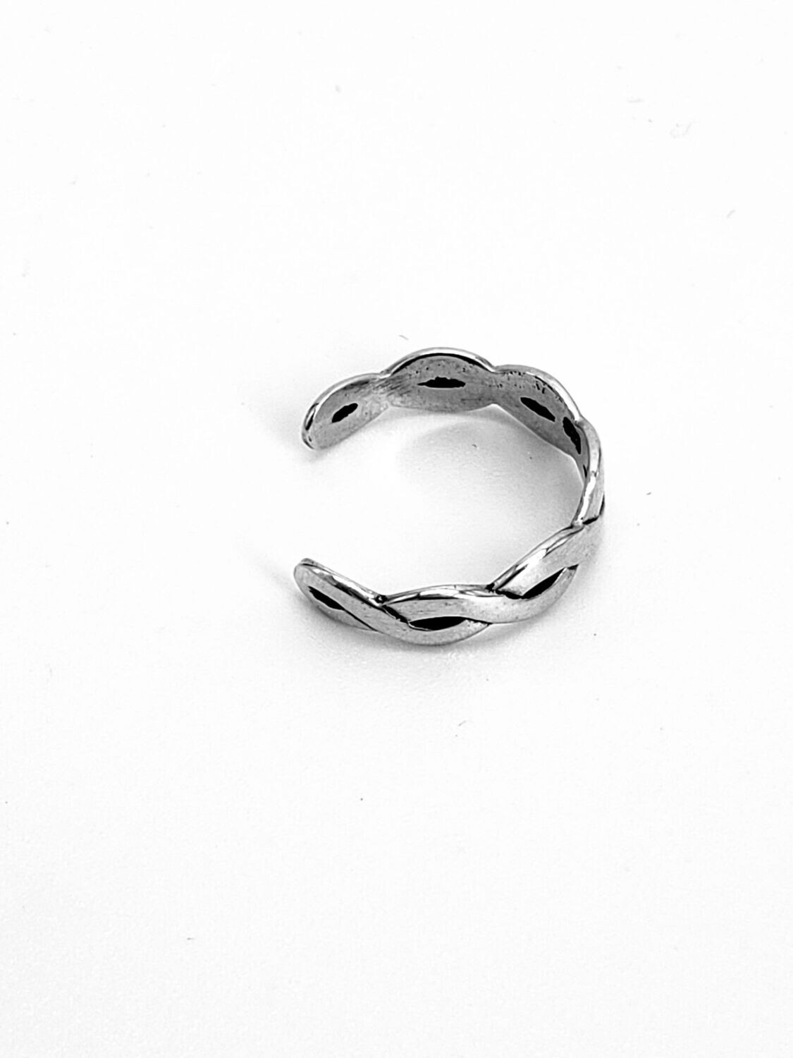 Sterling Silver Braided Plaited Infinity Style Adjustable Toe Ring