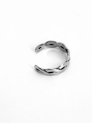Sterling Silver Braided Plaited Infinity Style Adjustable Toe Ring