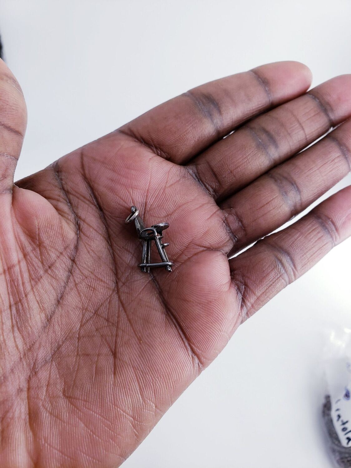 Sterling Silver Vintage High Chair 3D Style Charm Pendant.