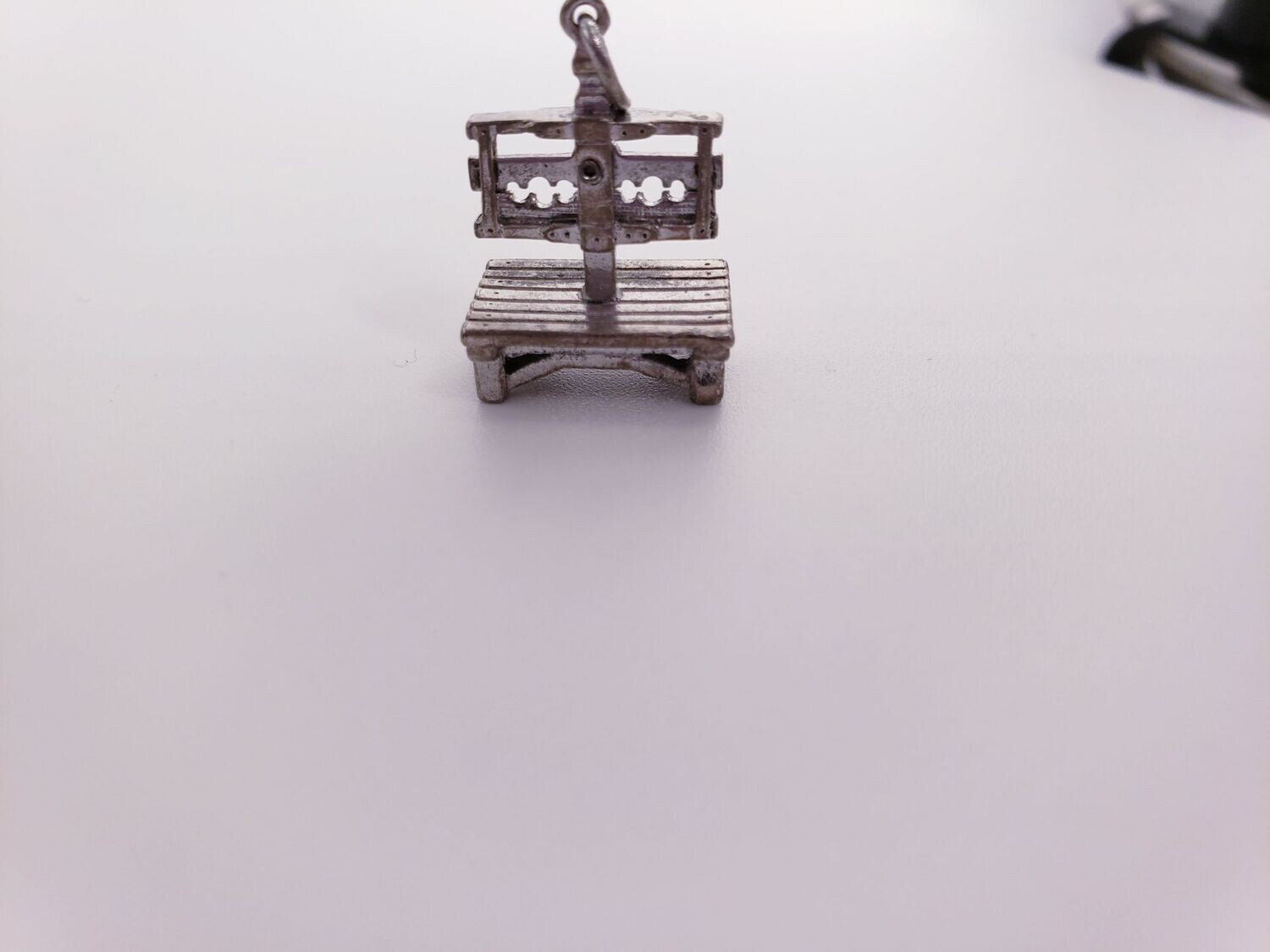 French Punishment Rack /Torture Device Signed CW Sterling Silver Charm Pendant